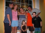 Outside the "Christmas Shop", on the boardwalk, in 90 degree heat, odd!