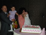 Family at cake