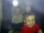 Thru the fish tank glass