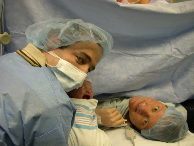 Mommy, Daddy, & Zoe right after birth